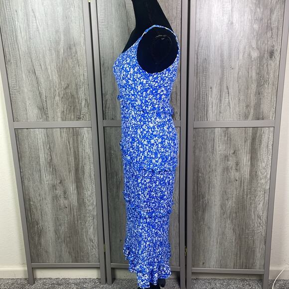 Prettygarden Floral Ruched One Shoulder Tiered Ruffle Bodycon Dress Women's LO - Picture 8 of 16